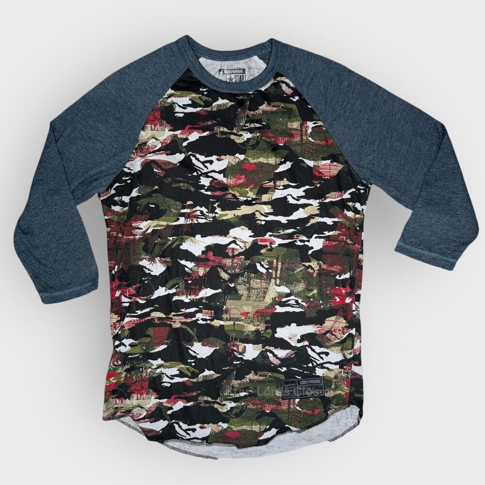 Converse x Futura Placeholder 1 Tee Small Black Camo Raglan SleeveStreetwear